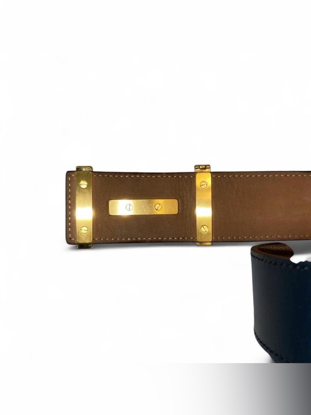 Fendi Vintage Leather Gold Logo Belt - Picture 4 of 8
